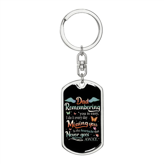 Remembering Dad, Dog Tag with Swivel Keychain