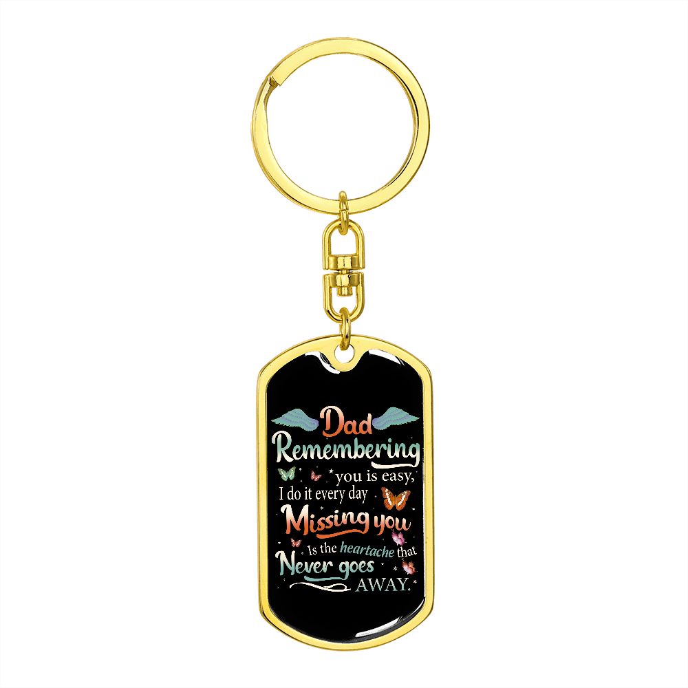 Remembering Dad, Dog Tag with Swivel Keychain