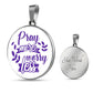 Pray More Worry Less Circle Pendant Necklace