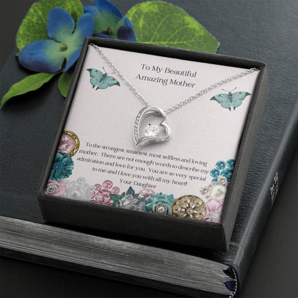 Mother, Beautiful and Amazing Heart Necklace