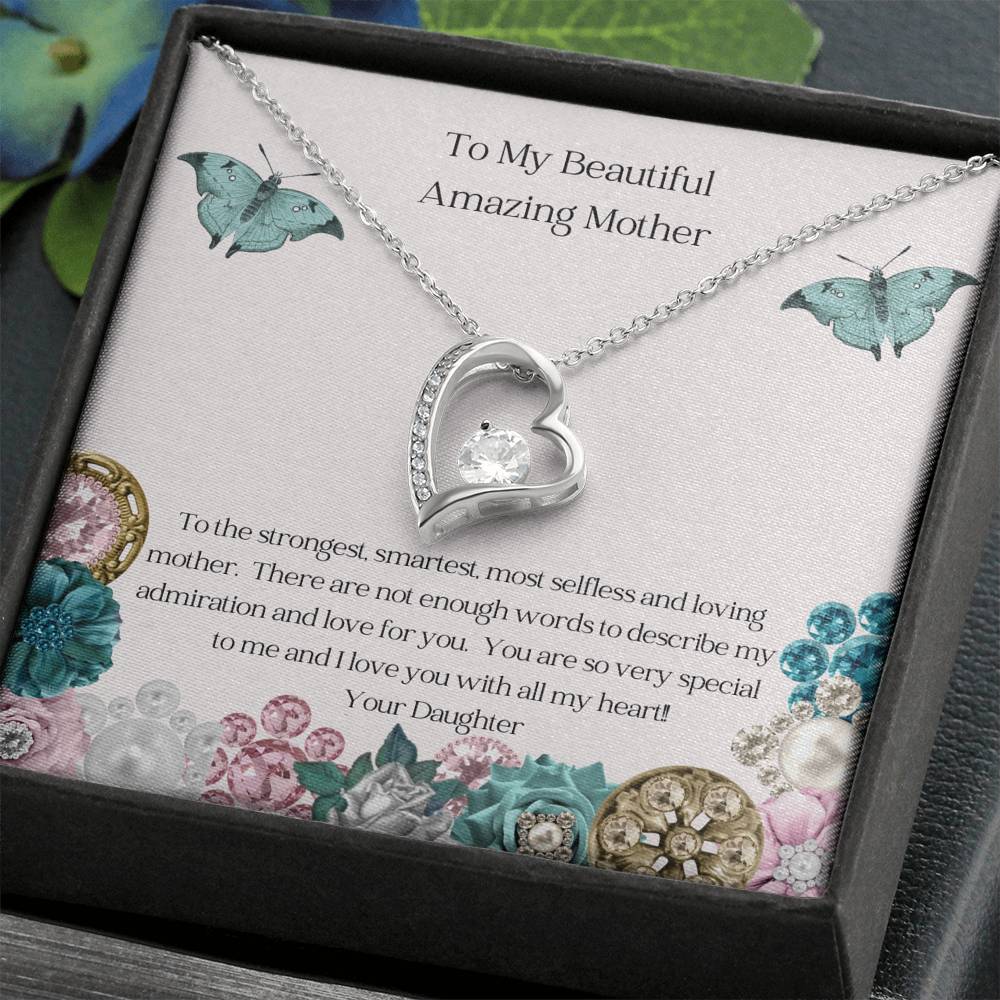 Mother, Beautiful and Amazing Heart Necklace