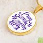 Pray More Worry Less Circle Pendant Necklace