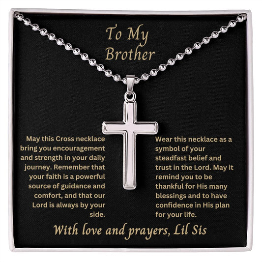 To My Brother Luxury Cross Necklace