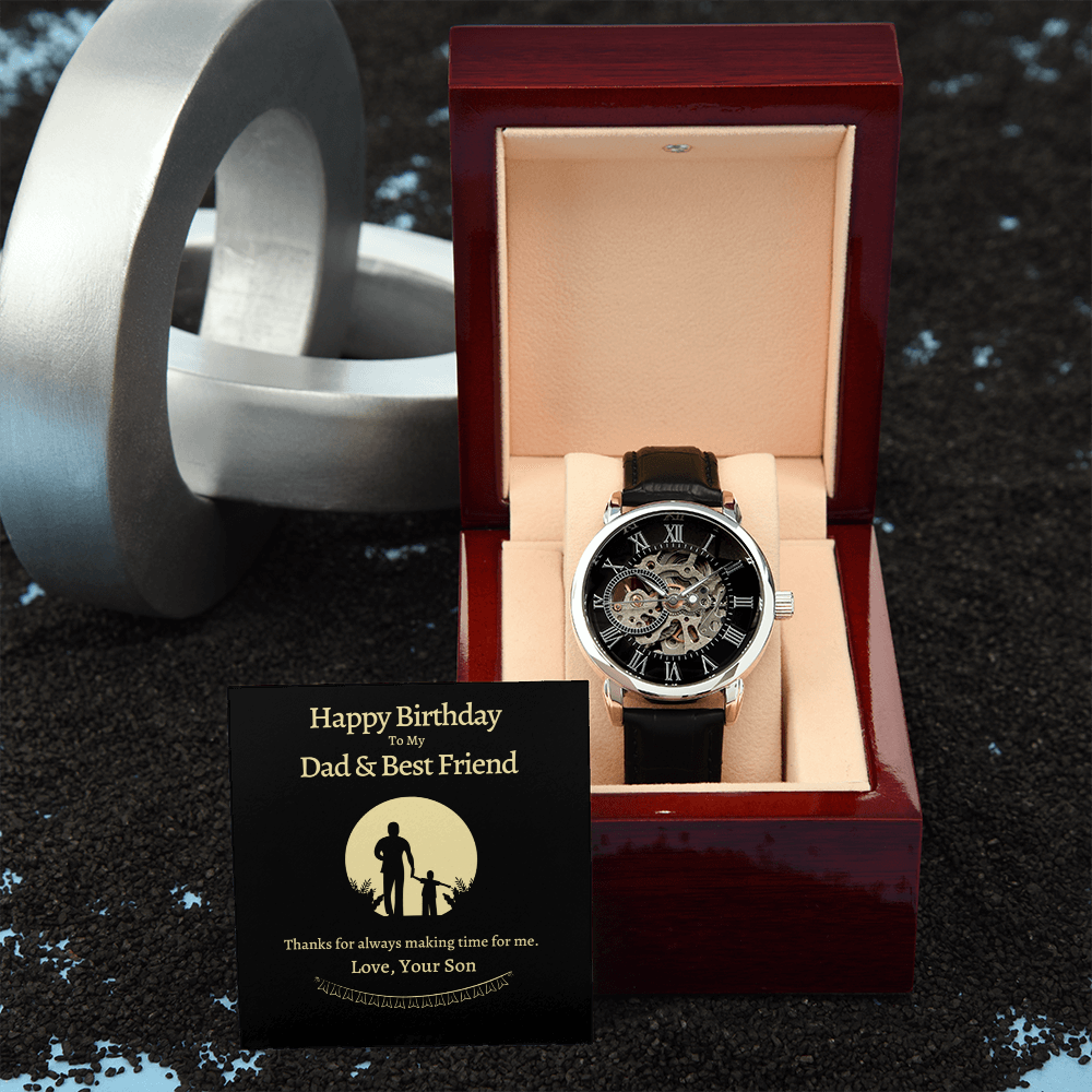 Dad, Happy Birthday To My Dad & Best Friend, Men's Openwork Watch