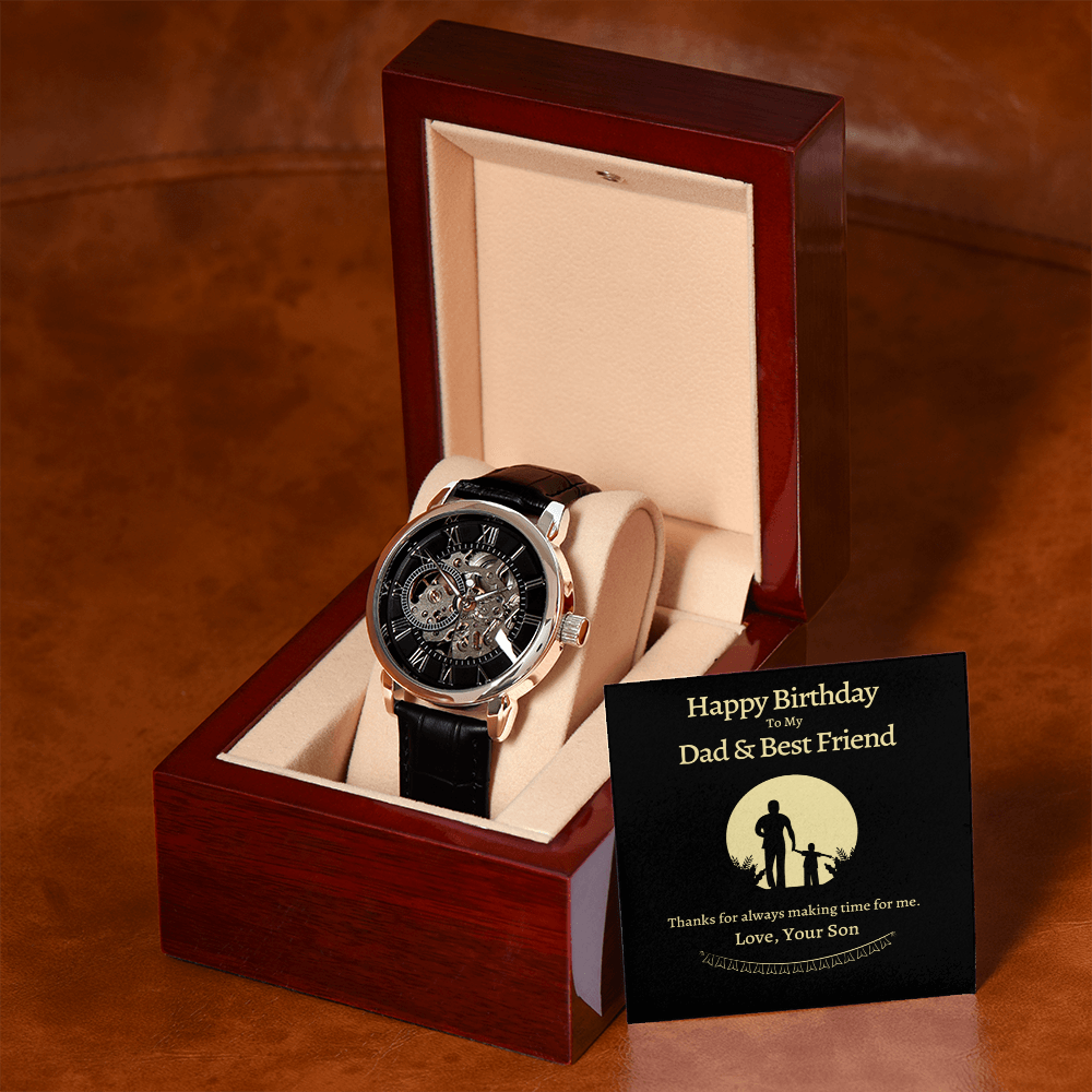 Dad, Happy Birthday To My Dad & Best Friend, Men's Openwork Watch