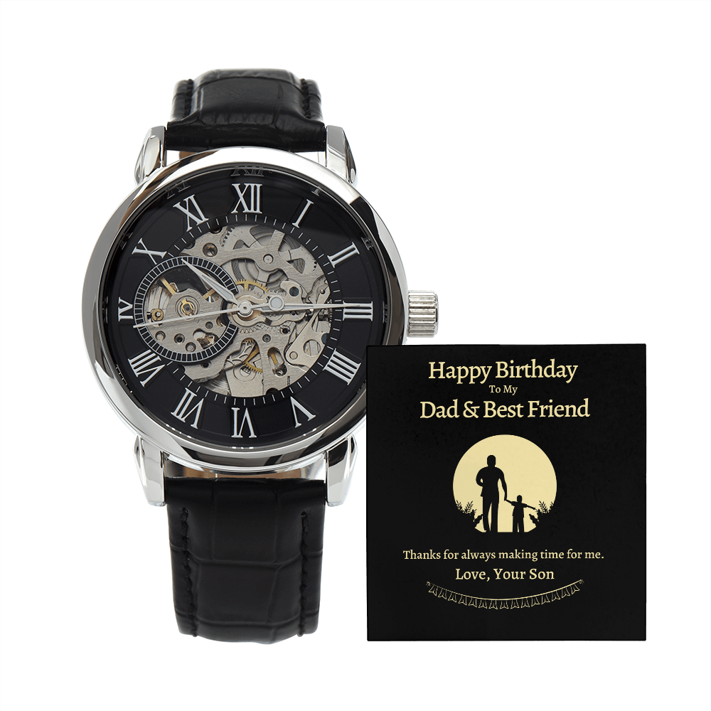 Dad, Happy Birthday To My Dad & Best Friend, Men's Openwork Watch