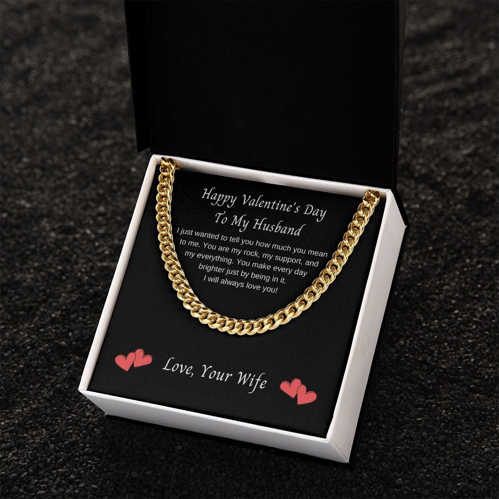 Valentine Gift for Husband, Cuban Link Chain Necklace