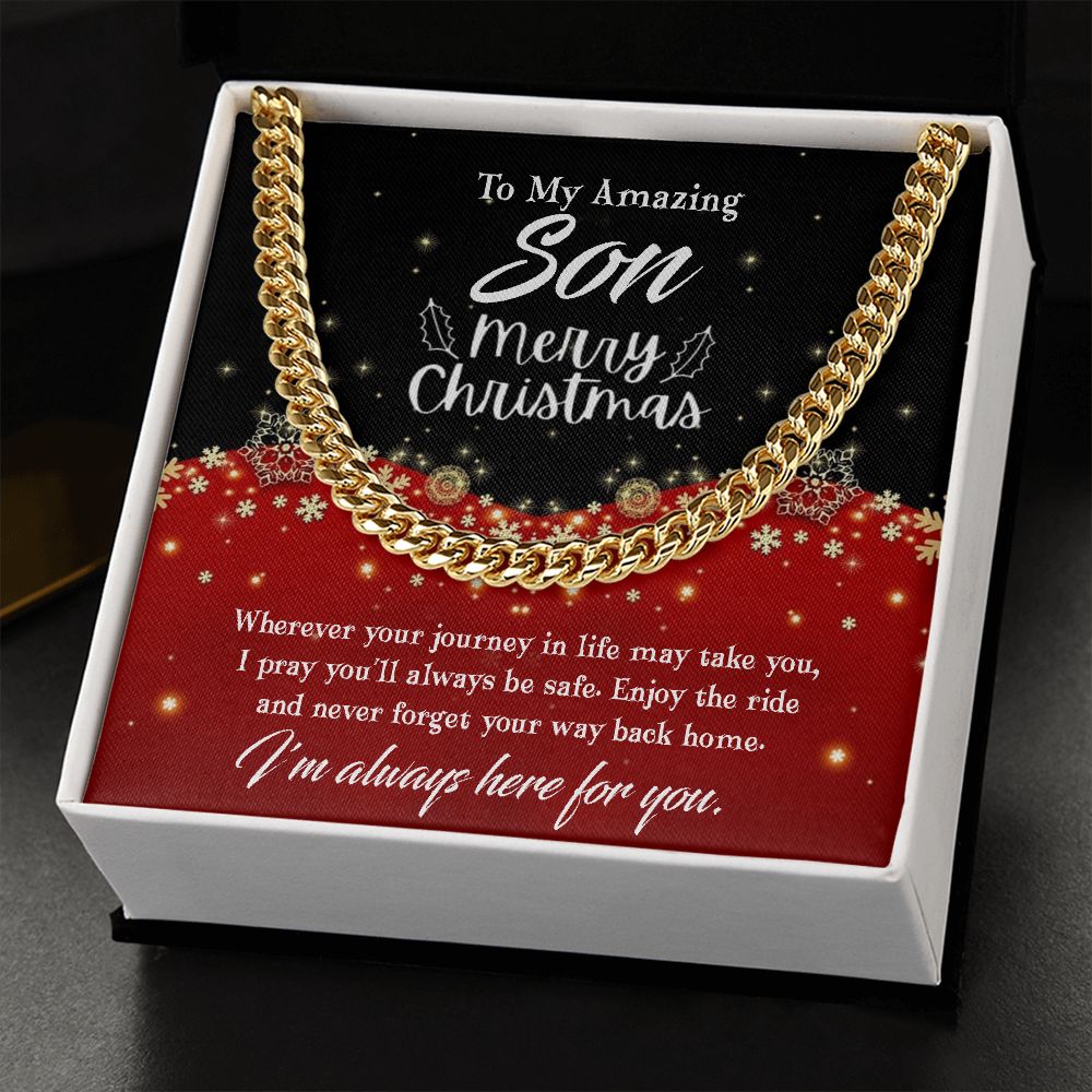 To My Amazing Son, Merry Christmas, Cuban Link Chain, Christmas Gift for Son