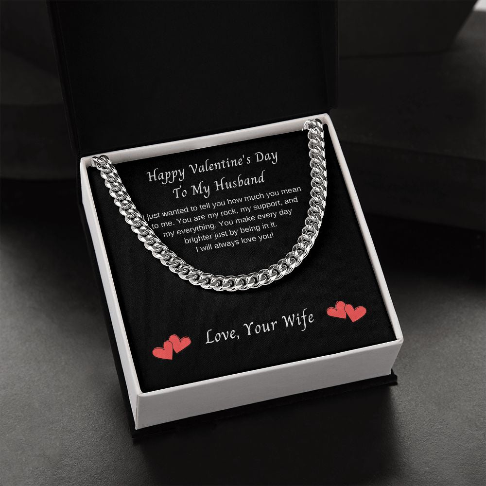 Valentine Gift for Husband, Cuban Link Chain Necklace