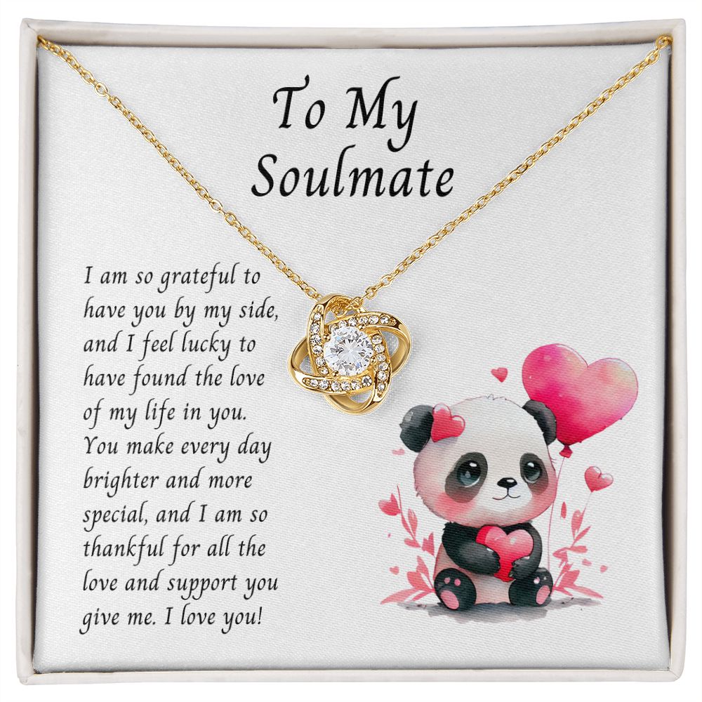 Soulmate, So Grateful to Have You, Love Knot Necklace, Sentimental Gift for Soulmate