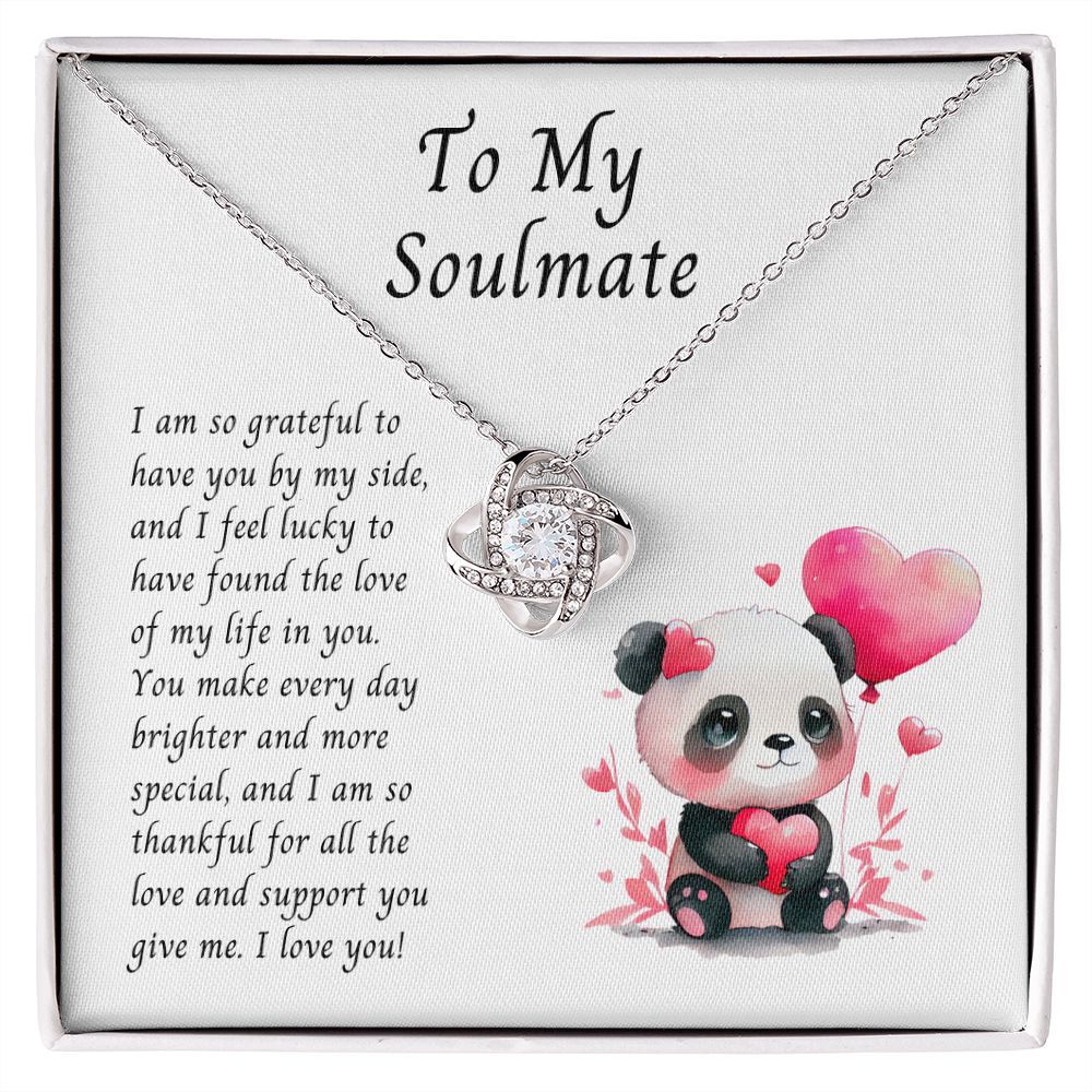 Soulmate, So Grateful to Have You, Love Knot Necklace, Sentimental Gift for Soulmate