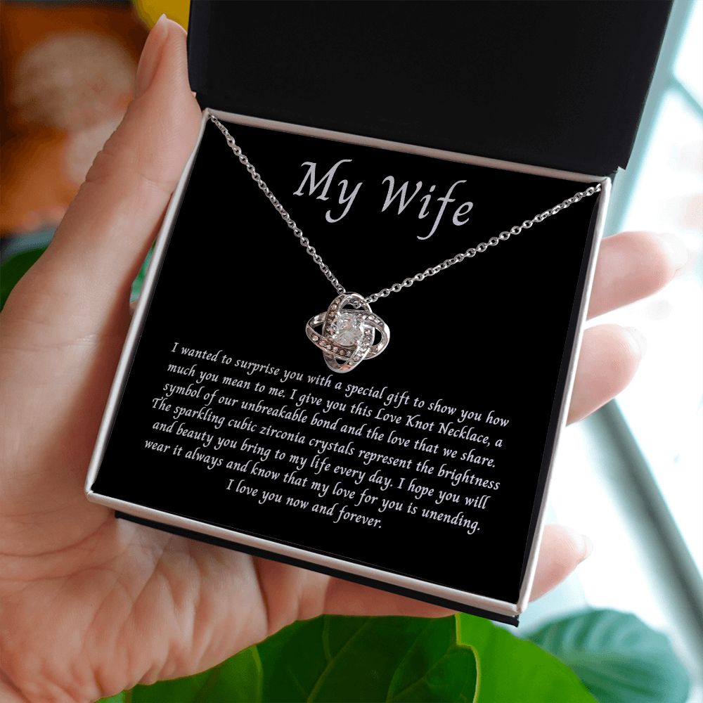 To My Wife Love Knot Necklace Unbreakable Bond