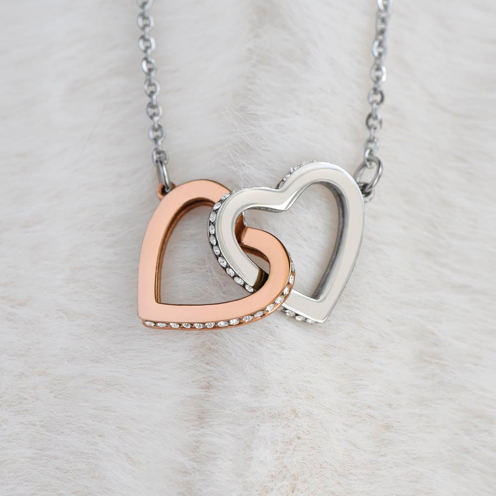 Daughter To My Beautiful Daughter Interlocking Hearts Necklace Funny and Sweet Mother's Day Gift