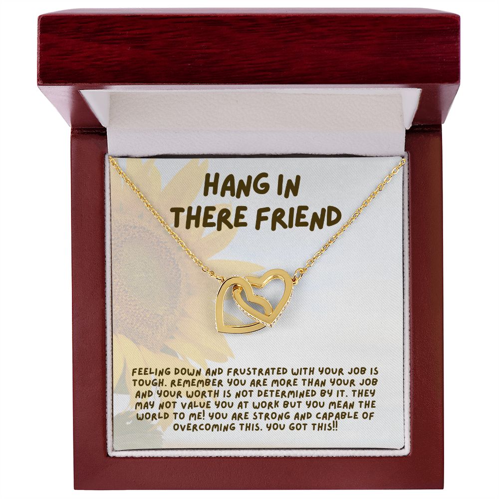 Friend Necklace, Interlocking Hearts Pendant, Encouragement