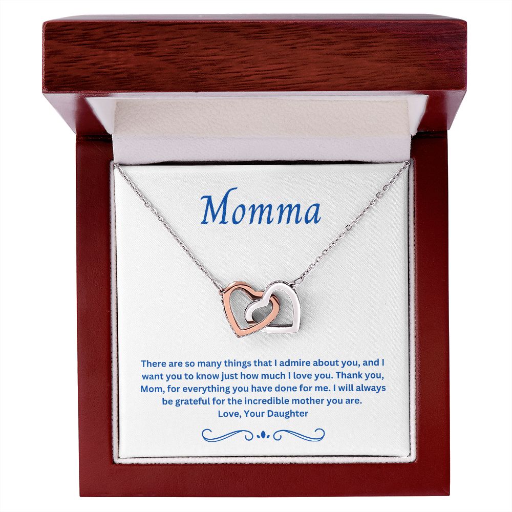 Momma Interlocking Hearts Necklace from Daughter