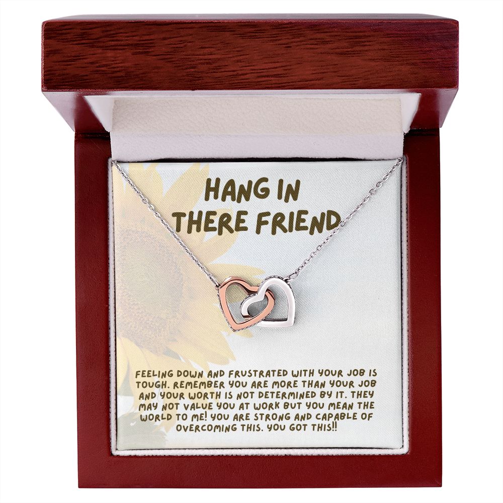 Friend Necklace, Interlocking Hearts Pendant, Encouragement