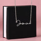 Name Necklace Signature Style Polished Stainless Steel or 18K Yellow Gold Finish