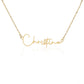 Name Necklace Signature Style Polished Stainless Steel or 18K Yellow Gold Finish