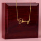 Name Necklace Signature Style Polished Stainless Steel or 18K Yellow Gold Finish