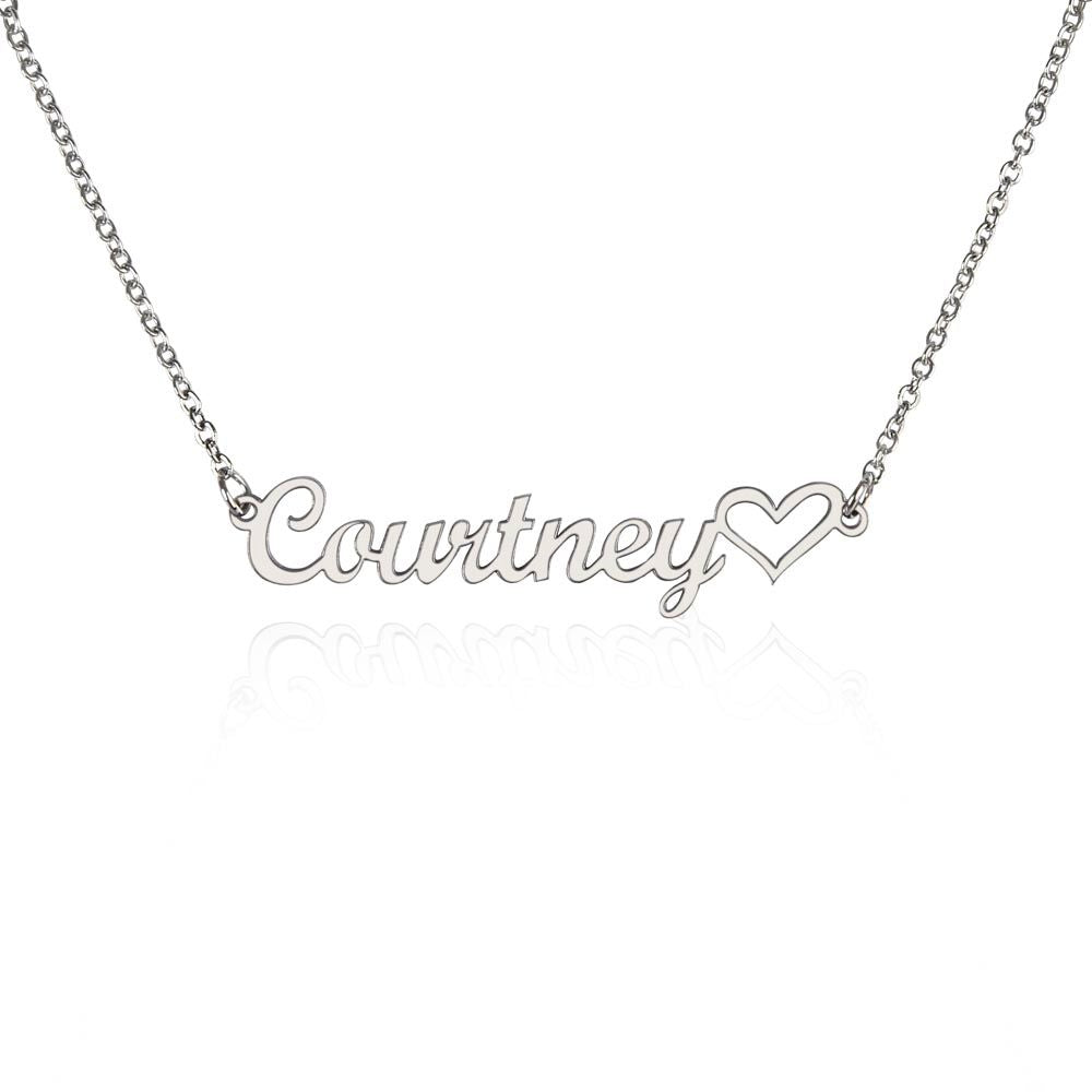 Name Necklace with Heart, Personalized Jewelry for Her