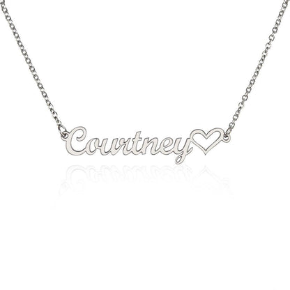 Name Necklace with Heart, Personalized Jewelry for Her