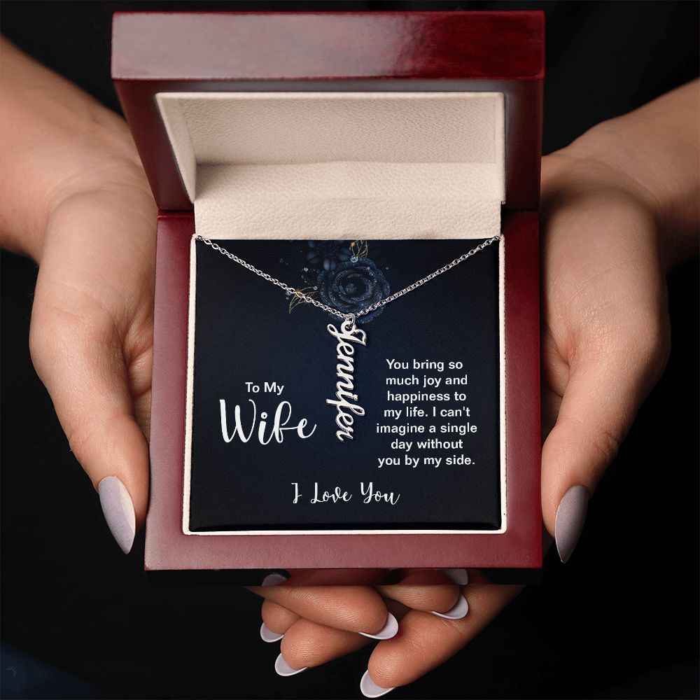 Vertical Name Necklace To My Wife