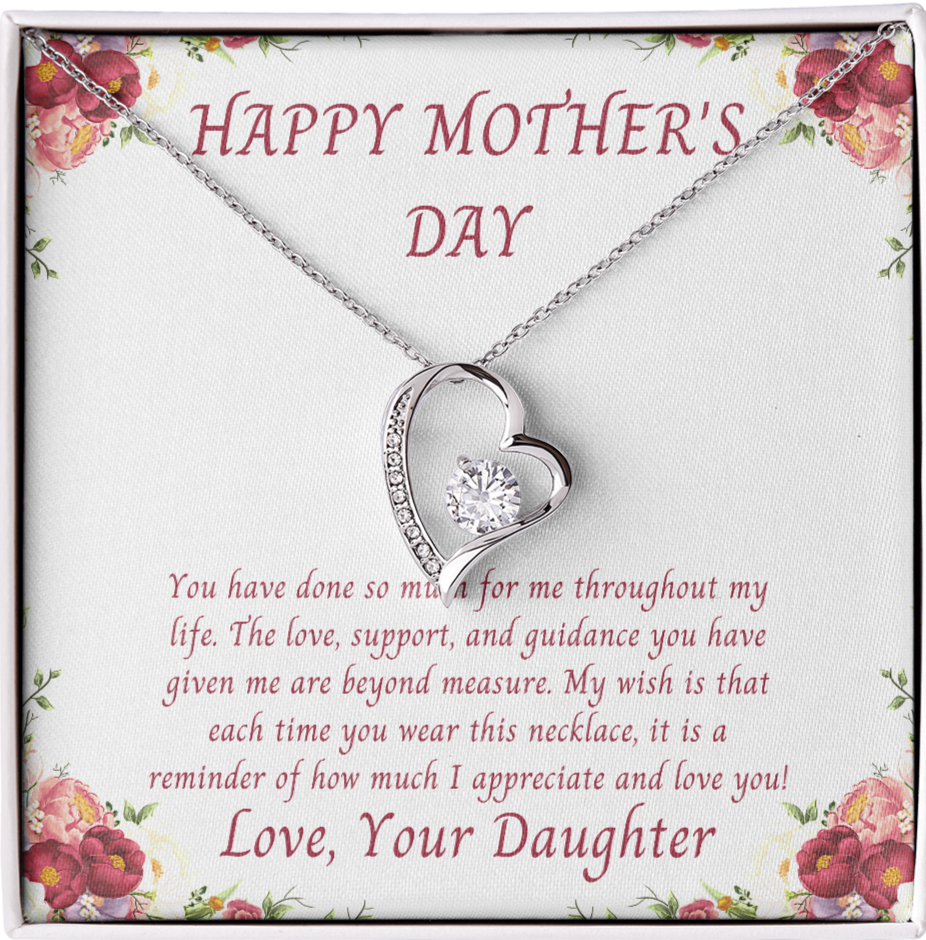 Happy Mother's Day, Done So Much For Me, Forever Love Necklace From Daughter