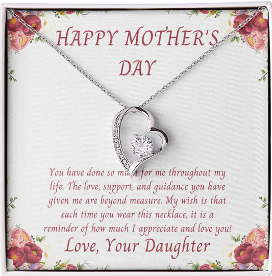 Happy Mother's Day, Done So Much For Me, Forever Love Necklace From Daughter