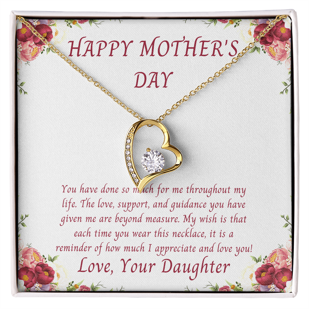 Happy Mother's Day, Done So Much For Me, Forever Love Necklace From Daughter