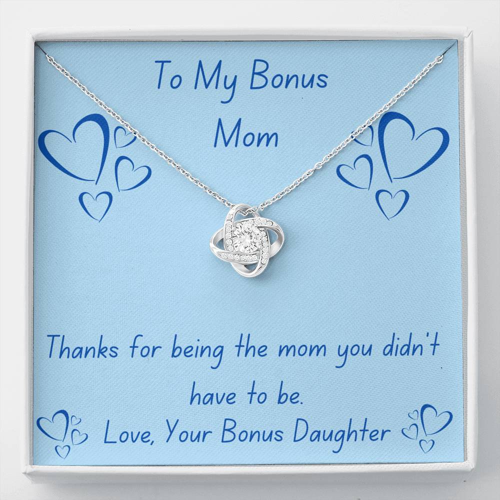 Bonus Mom, Thanks, Love Knot Necklace