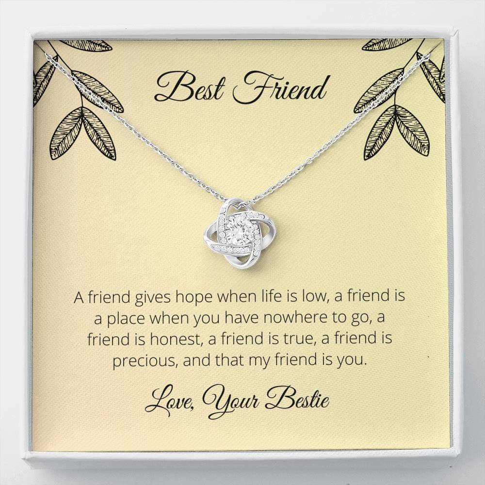 Best Friends are Precious,  Love Knot Necklace