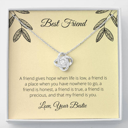 Best Friends are Precious,  Love Knot Necklace