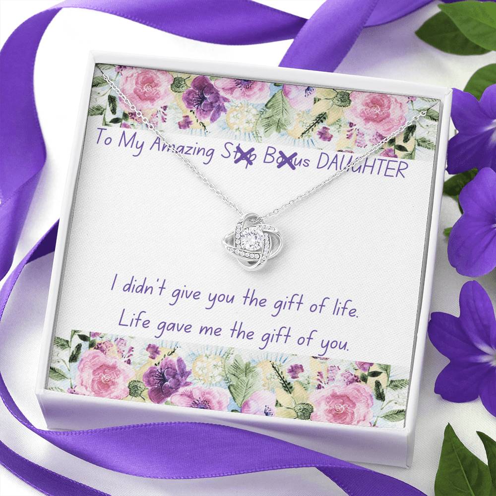 Daughter, The Gift of You Love Knot Necklace