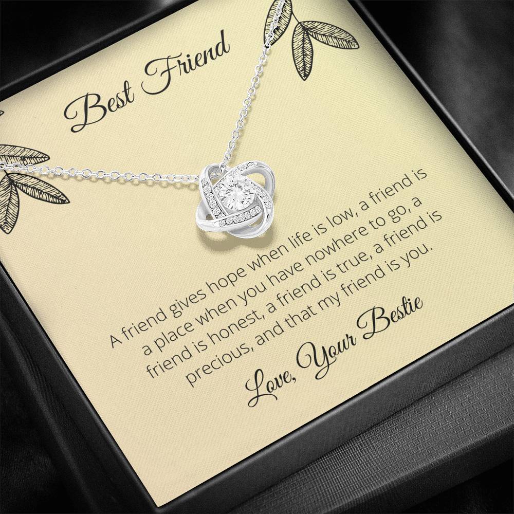 Best Friends are Precious,  Love Knot Necklace