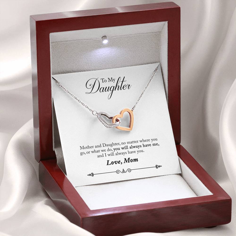 Daughter, You Will Always Have Me, Interlocking Hearts Necklace, From Mom